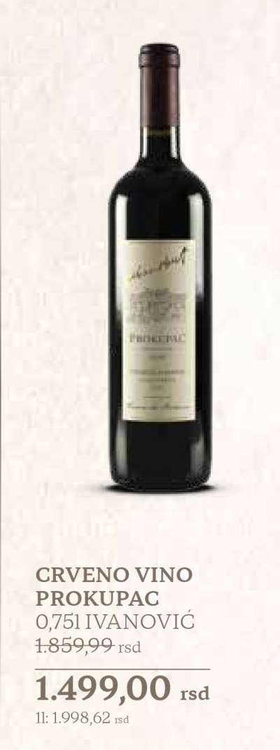 CRVENO VINO PROKUPAC 0,75l IVANOVIĆ