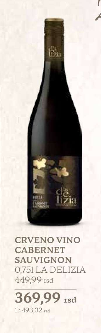CRVENO VINO CABERNET SAUVIGNON 0,75l LA DELIZIA
