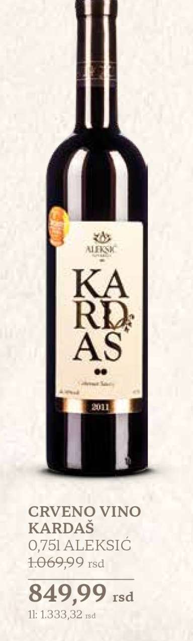 CRVENO VINO KARDAŠ 0,75l ALEKSIĆ