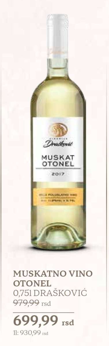 MUSKATNO VINO OTONEL 0,75l DRAŠKOVIĆ