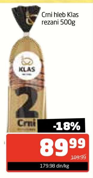 Crni hleb Klas rezani 500g