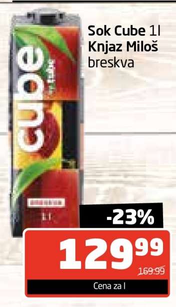 Sok Cube 1l Knjaz Miloš breskva
