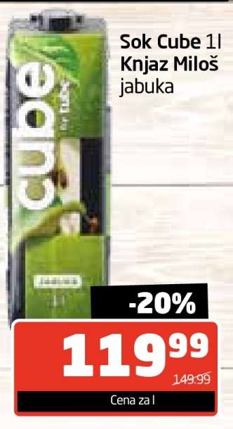 Sok Cube 1l Knjaz Miloš jabuka