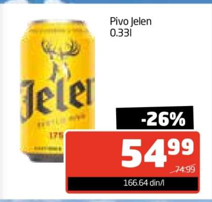 Pivo Jelen 0.33l