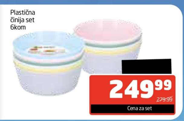 Plastična činija set 6kom