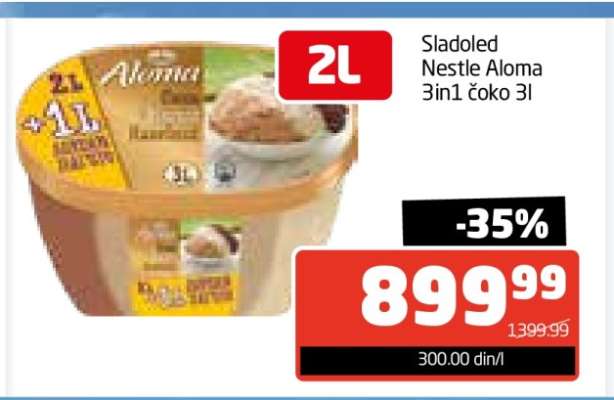 Sladoled Nestle Aloma 3in1 čoko 3l