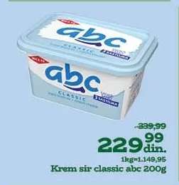 Krem sir classic abc 200g