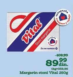 Margarin stoni Vital 250g