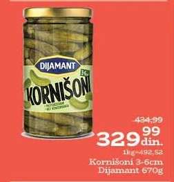 Kornišoni 3-6cm Dijamant 670g