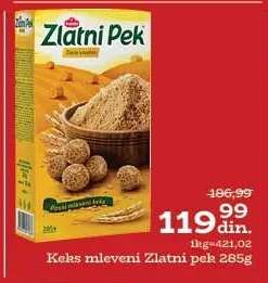 Keks mleveni Zlatni pek 285g