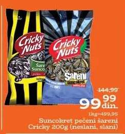 Suncokret pečeni šareni Cricky 200g (neslani, slani)