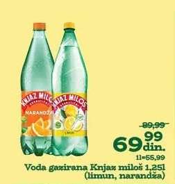 Voda gazirana Knjaz miloš 1,25l