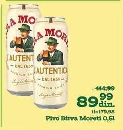 Pivo Birra moreti 0,5l