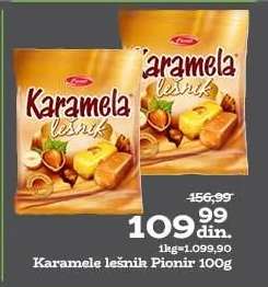 Karamela lešnik Pionir 100g
