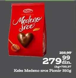 Keks medeno srce Pionir 350g