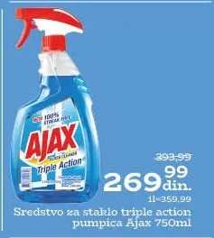 Sredstvo za staklo triple action pumpica Ajax 750ml