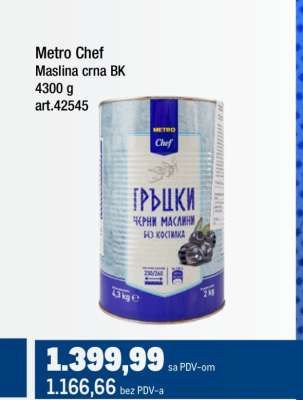 Metro Chef Maslina crna BK