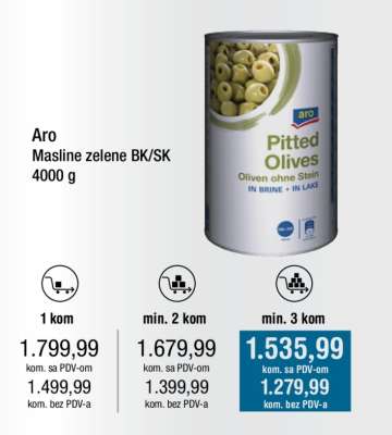 Aro Masline zelene BK/SK 4000 g