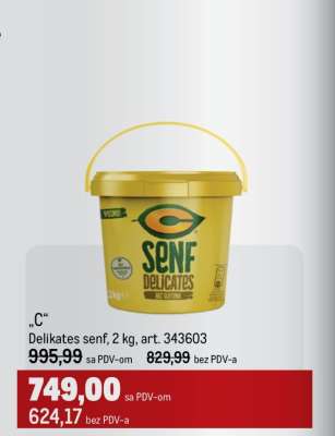 Delikates senf, 2 kg, art. 343603