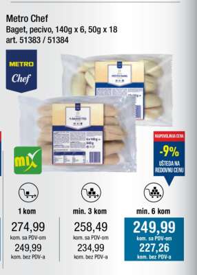 Metro Chef Baget, pecivo