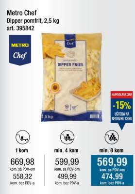 Metro Chef Dipper pomfrit, 2,5 kg