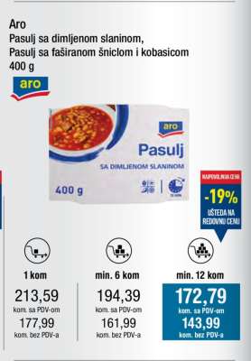 Aro Pasulj sa dimljenom slaninom