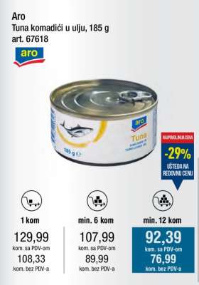Aro Tuna komadići u ulju, 185 g