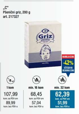 C pšenični griz 200 g