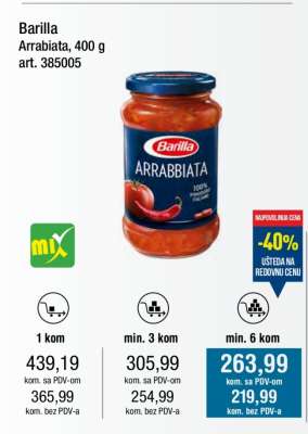 Barilla Arrabbiata, 400 g
