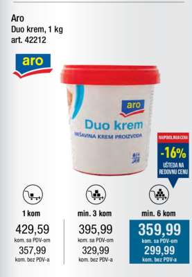 Aro Duo krem, 1 kg