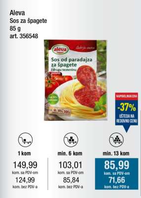 Aleva Sos za špagete