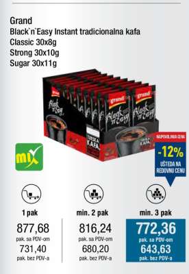 Grand Black`n`Easy Instant tradicionalna kafa