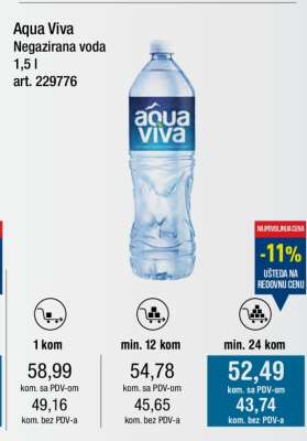 Aqua Viva Negazirana voda 1,5 l