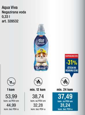 Aqua Viva Negazirana voda 0,33 l