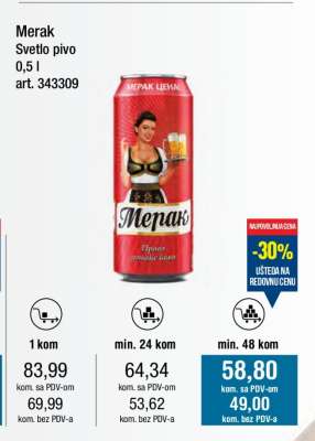 Merak Svetlo pivo 0,5 l