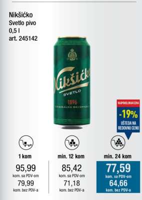 Nikšićko Svetlo pivo 0,5 l
