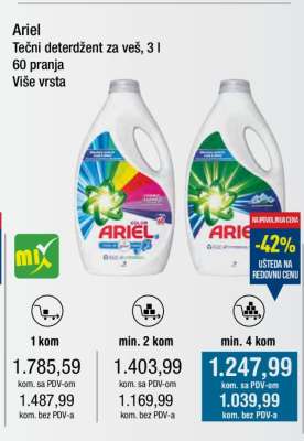 Ariel Tečni deterdžent za veš, 3 l