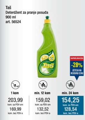 Taš Deterdžent za pranje posuđa 900 ml