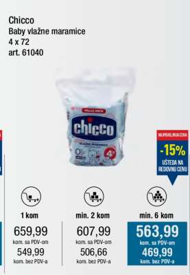 Chicco Baby vlažne maramice