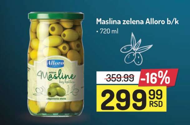 Maslina zelena Alloro b/k