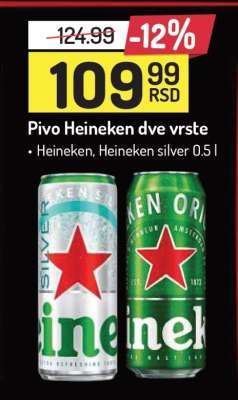 Pivo Heineken dve vrste