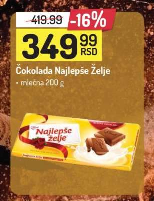 ČOKOLADA NAJLEPŠE ŽELJE