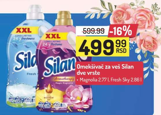 Omekšivač za veš Silan dve vrste