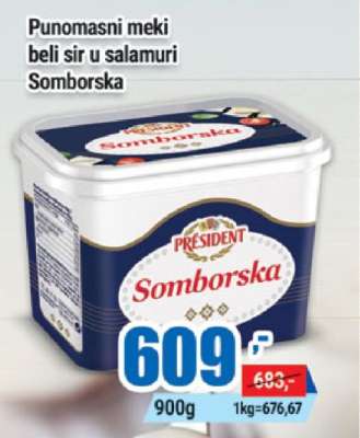 Punomasni meki beli sir u salamuri Somborska