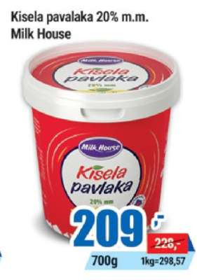 Kisela pavlaka 20% m.m. Milk House