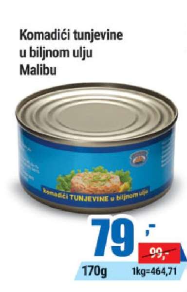Komadići tunjevine u biljnom ulju Malibu
