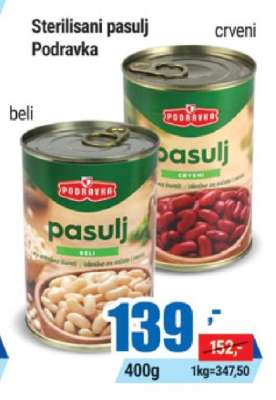Sterilisani pasulj Podravka