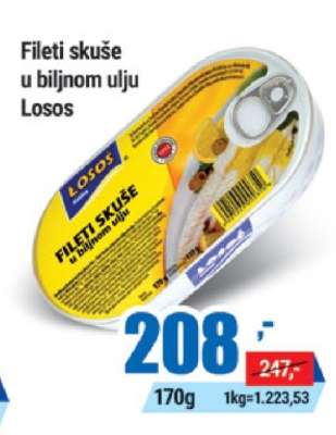 Fileti skuše u biljnom ulju Losos