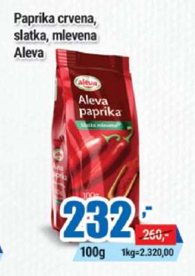 Paprika crvena, slatka, mlevena Aleva