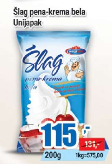 Šlag pena-krema bela